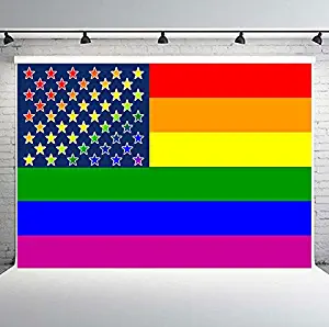 PHMOJEN 10x7ft Rainbow Flag Photography Backdrop Pride Color Flag Background Vinyl Banner Photo Booth Props WQPH611