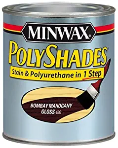Minwax 61480444 PolyShades - Stain & Polyurethane in 1 Step, quart, Bombay Mahogany, Gloss
