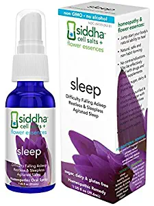 Siddha Remedies Sleep Aid Spray for Adults & Children | Induces Natural Sleep by Releasing Stress & Anxiety | 100% Natural Homeopathic Remedy with Cell Salts & Flower Essences for Deep Restful Sleep