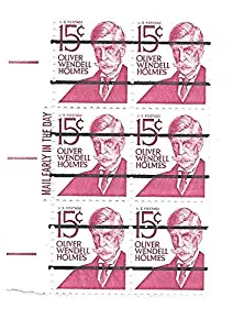 1968 US Postage Stamp 15 Cent Oliver Wendell Holmes Precancel Block Of 6 MNH Scott #1288