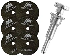 Shark Welding 12730 Shark Cut-Off Wheels Plus Mandrel with 3/8-Inch Shoulder Screw, 6-Pack