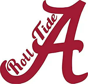 All About Families Alabama ROLL Tide ~ V2~ Red ~ Window Sticker/CAR/Truck/RV/Boat with Alcohol PAD~ Size 5 X 4.79