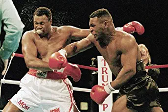 Mike Tyson and Larry Holmes throwing punch boxing legends 24x36 Poster