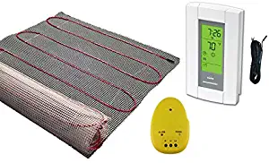100 Sqft Mat, Electric Radiant Floor Heat Heating System with Aube Digital Floor Sensing Thermostat