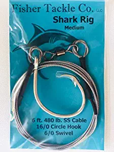 Fisher Tackle Co. LLC Set of 3 Shark Rigs 16/0 Circle Hook 480lb