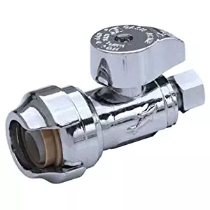 SharkBite 23037-0000LFA Straight Stop Valve 1/2 inch x 3/8 inch, Compression Fitting, Water Valve Shut Off, Push-to-Connect, PEX, Copper, CPVC, PE-RT