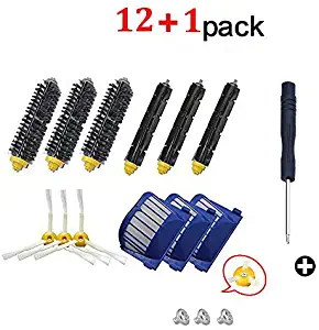 Keela VacuumPal Replacement Parts Kit Including Bristle & Flexible Beater Brush & 3 Armed-3 Side Brush & Aero Vac Filters for iRobot Roomba 600 Series 620 630 650 660 680 Vacuum Cleaner. by VacuumPal