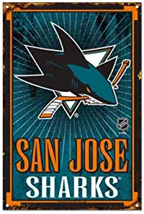 WinCraft NHL San Jose Sharks 6" x 9" inch Metal Wire Hanging Sign