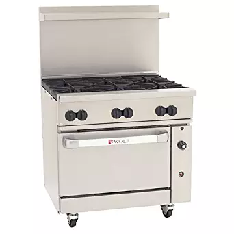 Wolf Ranges C36-S-6B-N Vulcan C36S6B - Challenger XL Gas Range, 36"W, 1 Bakers Oven, 6 Burners, Standard, LP