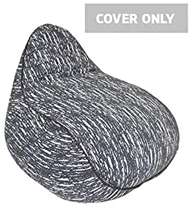 Yogibo Luxe Lounger Bean Bag Replacement Cover, Removable, Washable, Luxury Upscale Design, Gray