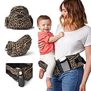 TushBaby The Only Safety Certified Hip Seat Baby Carrier - As Seen On Shark Tank, Ergonomic Waist Carrier for Newborns, Toddlers & Children, Leopard