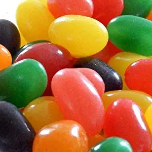 Fruit Flavored Jumbo Jelly Beans - 2 LB Resealable Stand Up Candy Bag (approx. 170 pieces) - Strawberry, Lime, Grape, Lemon, Orange, and Cherry Flavors - Classic Filler Candy for Easter Baskets