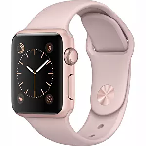 Apple Watch Series 1 Smartwatch 38mm Rose Gold Aluminum Case, Pink Sand Sport Band (Newest Model) (Refurbished)