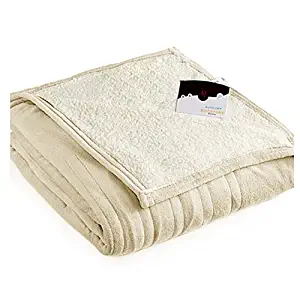 Biddeford 2060-9052140-702 MicroPlush Sherpa Electric Heated Blanket Twin Cream