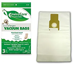 EnviroCare Replacement Allergen Vacuum Bags for Kenmore Uprights Type U/L/O, Style 50688 and 50690-3pk.