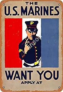 Reproduction Metal Sign 16x12inches,The U.S.Marines Want You Apply at,Plaque Art Shark Island Boat Great Metal Tin SignMetal Signage Wall Decoration Garage Shop bar Living Room Wall Art