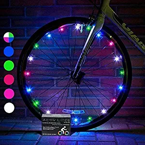 Activ Life 2 Tire Pack LED Bike Wheel Lights with Batteries Included! Get 100% Brighter and Visible from All Angles for Ultimate Safety & Style