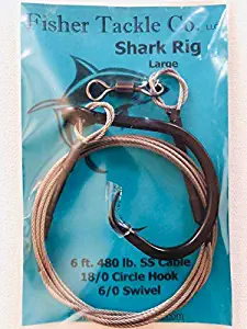 Fisher Tackle Co. LLC Set of 3 Shark Rigs 18/0 Circle Hook 480lb