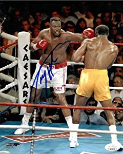 Larry Holmes signed Boxing 8x10 Photo- Hologram (vs Evander Holyfield) - JSA Certified - Autographed Boxing Photos