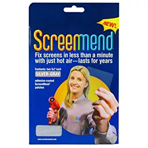 ScreenMend 857101004549 Window Screen Repair Kit Screenment 5" x 7" Patch Silver-Gray