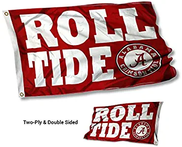 College Flags and Banners Co. Alabama Crimson Tide ROLL Tide Double Sided Flag