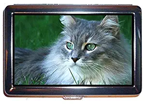 Wallet or Cigarette Case,Fluffy Green Eyes Animal Cat Protection Credit Business Card Holder Case 0300