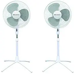 CCC COMFORT ZONE CZST161BTE 3-Speed 16" Oscillating Pedestal Fan with Folding Base and Adjustable Height and Tilt (2, 2-16" Fan with Extended 8.5ft Cord)