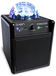 ION Audio Party Power | Portable Bluetooth Speaker System with Party Lights, Rechargeable Battery, and Auxiliary Input (10W)