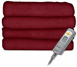 Sunbeam Velvet Plush Electric Heated Throw Blanket 60" x 50" (Red)