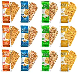 Just the Cheese Bars, Crunchy Baked Low Carb Snack Bars. 100% Natural Cheese. High Protein and Gluten Free … (Variety Pack)