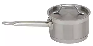 Royal Industries Saucepan w Lid 2qt Saucepot Induction Cookware Stainless Steel Pot,Long Sturdy Handle 6.3" Diam 3.7"H Silver, Dishwasher Safe, Commercial Grade-NSF Certified