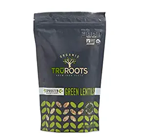 truRoots Organic Sprouted Green Lentils, 10-Ounce Pouches (Pack of 6)