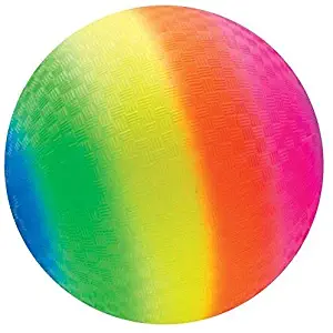 Toys+ 8.5 Inch Rainbow Colored Playground Ball (1 Rainbow Ball)