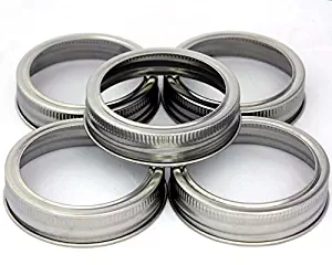 Stainless Steel Rust Proof Bands/Rings for Mason, Ball, Canning Jars (5 Pack, Regular Mouth)