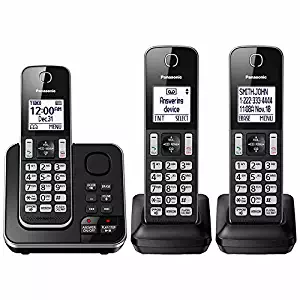 Panasonic KX-TG163K Dect 6.0 3 Handset Landline Telephone (Renewed)