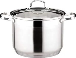Josef Strauss Le Stock Pot 21 Quart Stockpot | Tempered Glass Lid, Induction Compatible, Oven and Dishwasher Safe, 18/10 Stainless Steel Construction